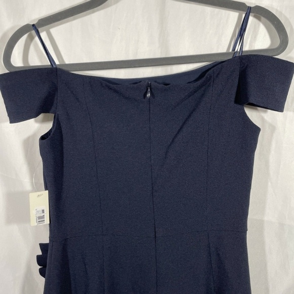 NWT Eliza J [ 6 ] Off the Shoulder Pleat Ruched Dress‎ in Navy Blue - Picture 12 of 12